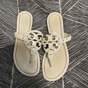 Tory burch white opal miller sandal